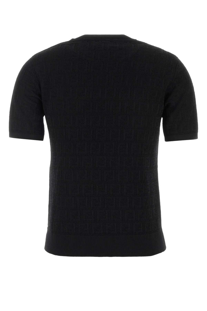 Black Cotton Blend Sweater Exterior: Viscose Maglieria