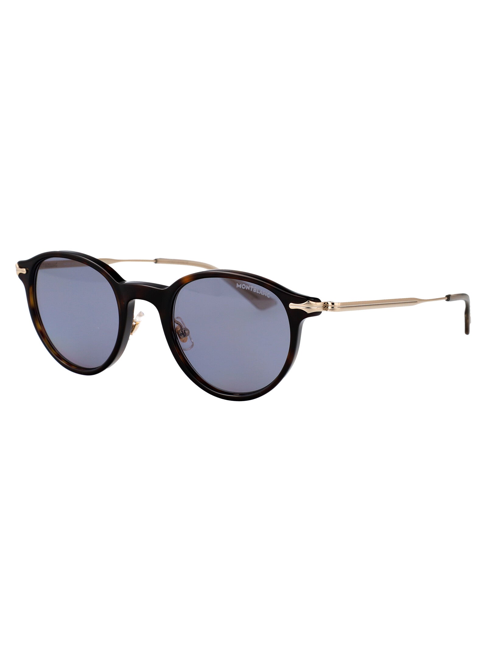 Havana-gold-light Blue Metal Sunglasses