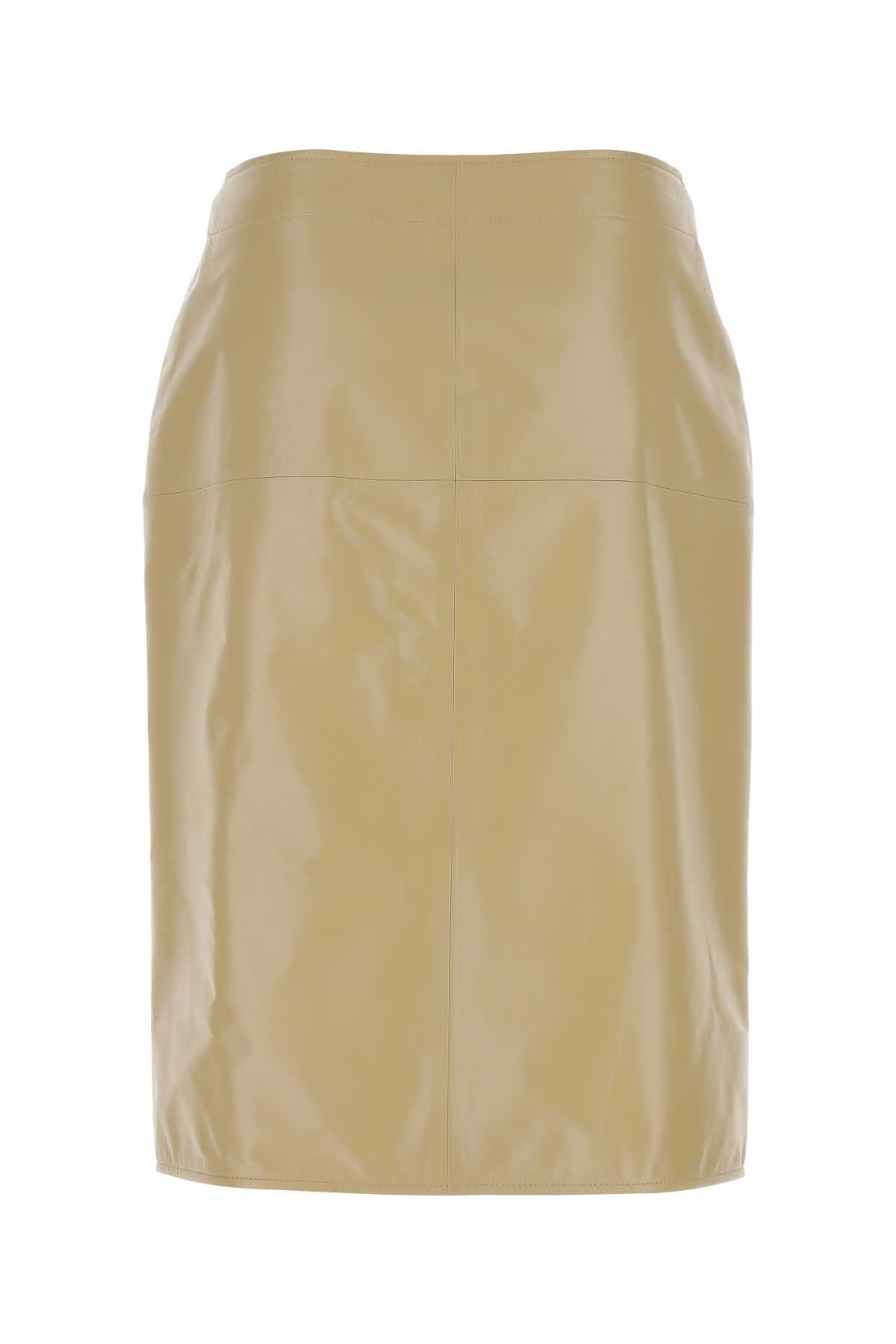 Beige Leather Skirt 9640 Exterior: Lamb Gonne