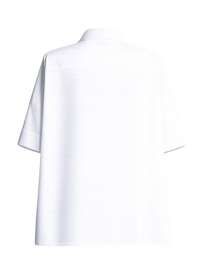 Stretch Poplin Shirt White Cotton Elastane