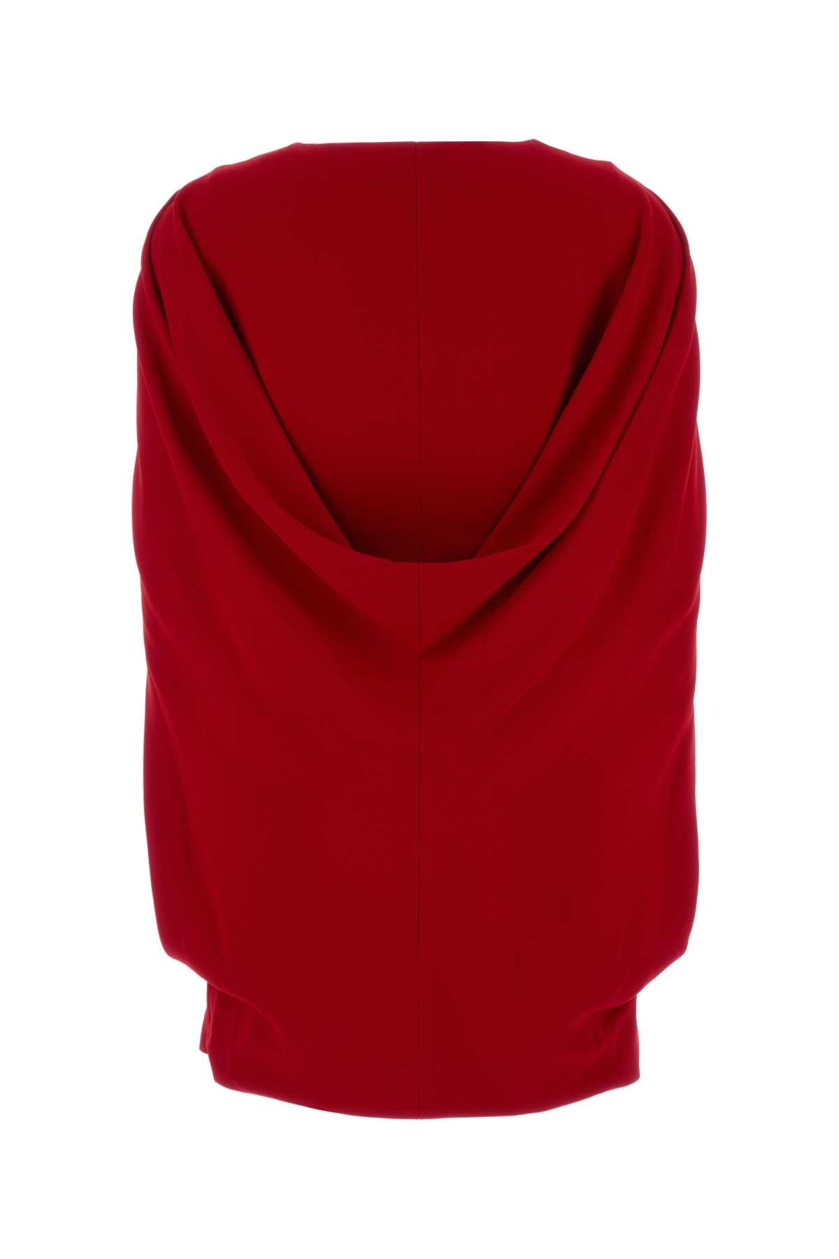 Red Stretch Crepe Mini Dress Rosso Abiti