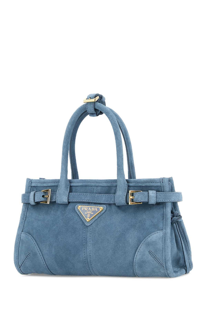 Light Blue Suede Mini Prada Bonnie Handbag Astrale Borse A Mano