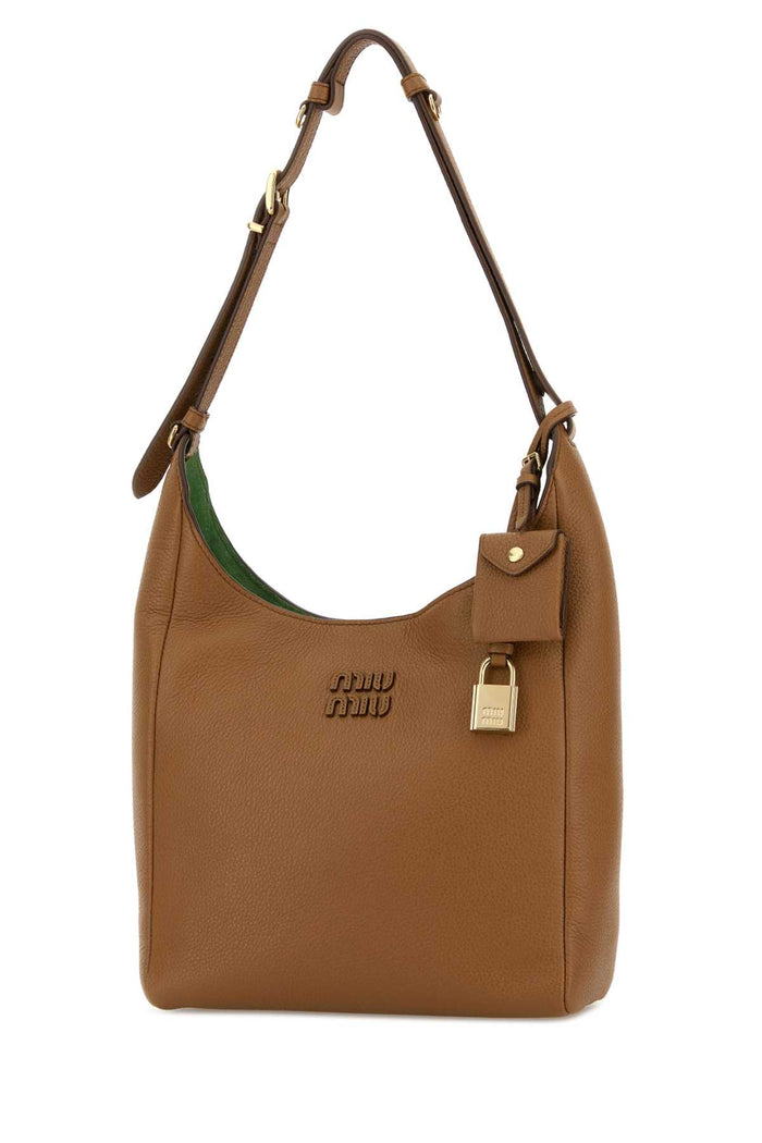 Camel Leather Shoulder Bag Caramellarice Borse A Mano