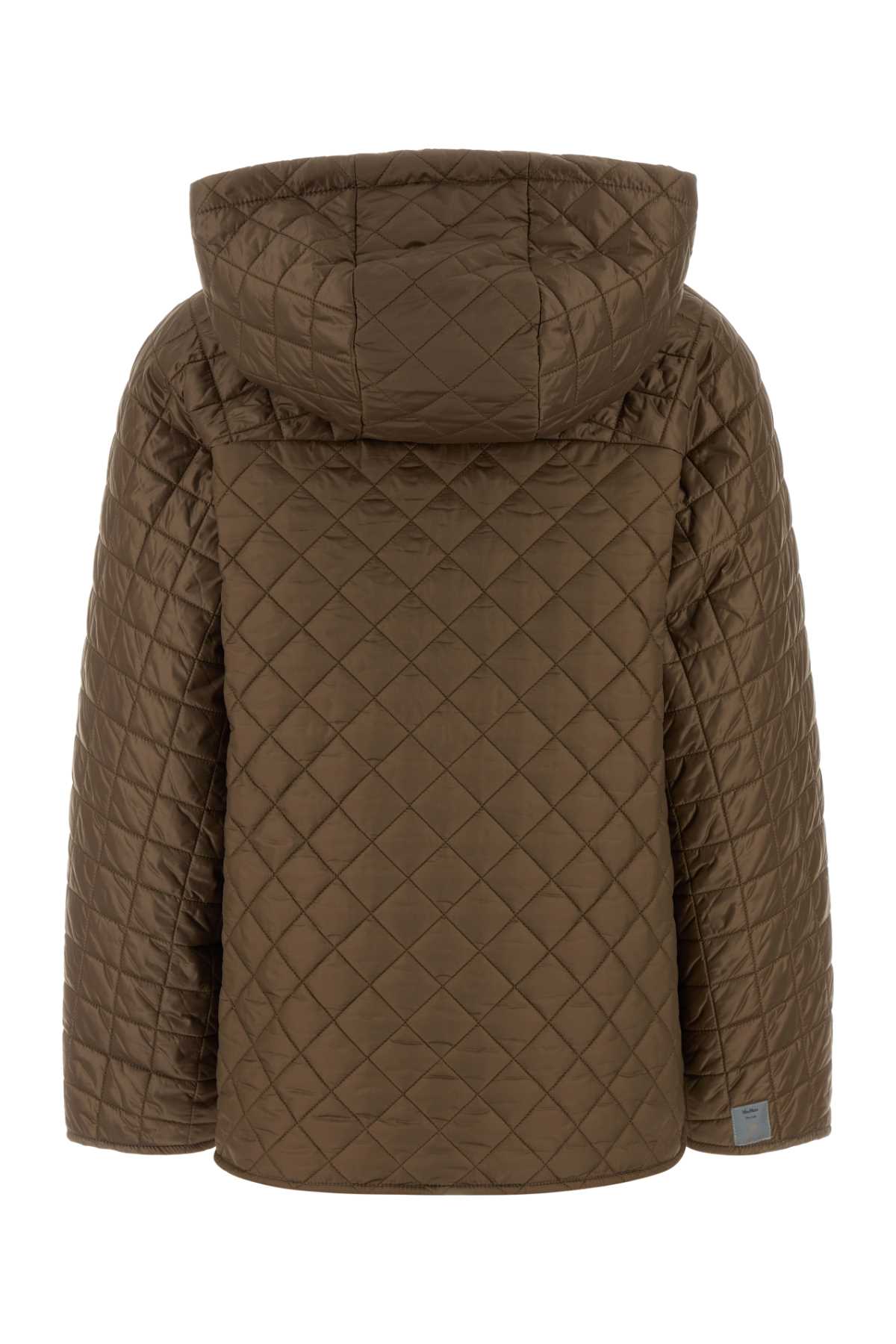 Brown Polyester Giorno Padded Jacket Cuoio Giubbini