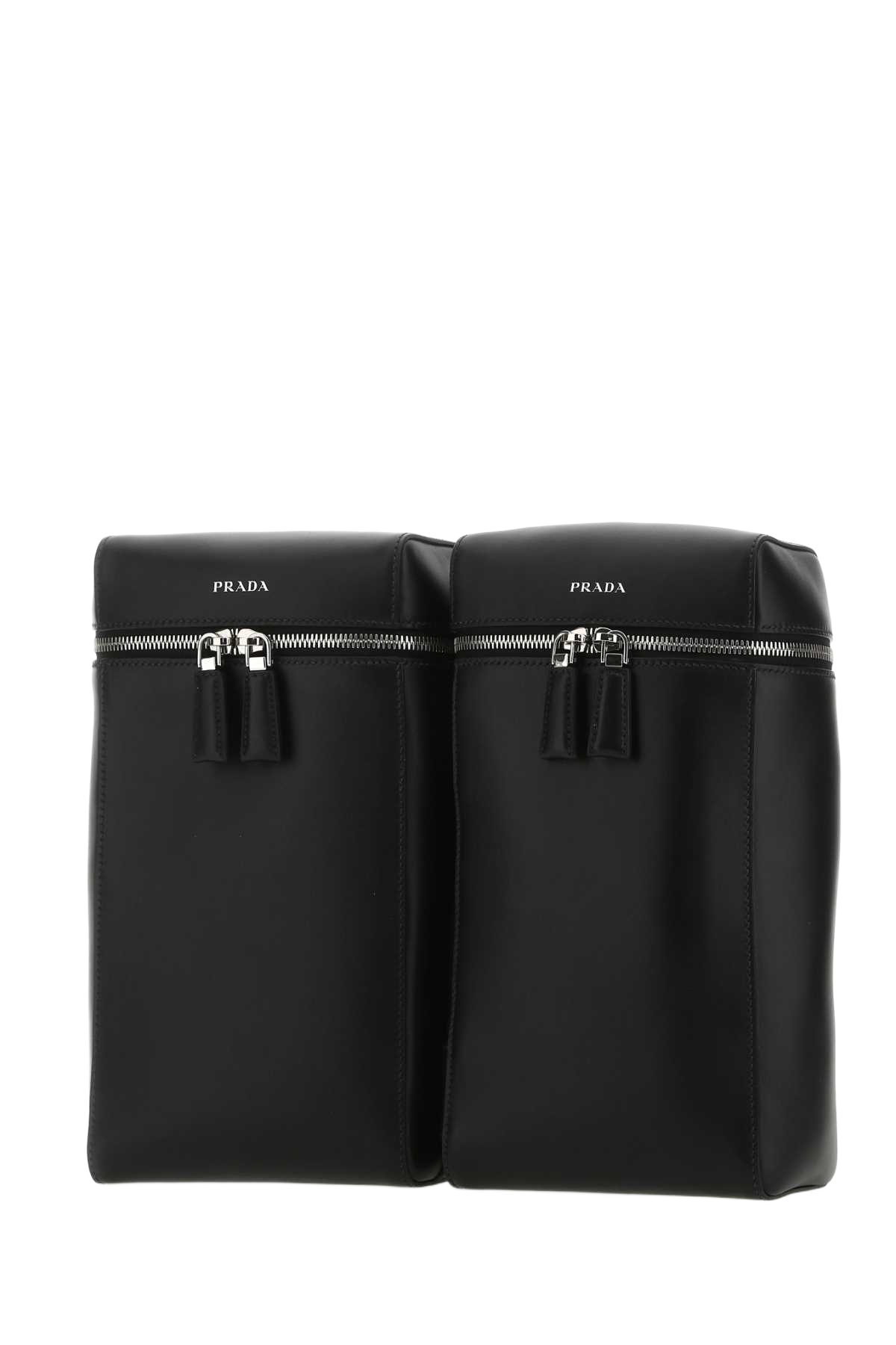 Black Leather Backpack F0002 Zaini