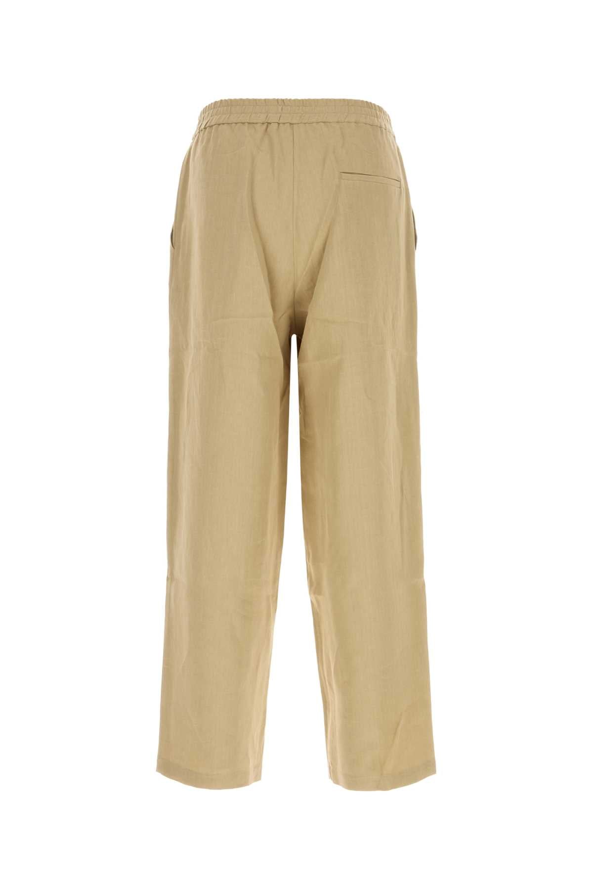 Beige Linen Pant Dune Exterior: Organic Pantaloni