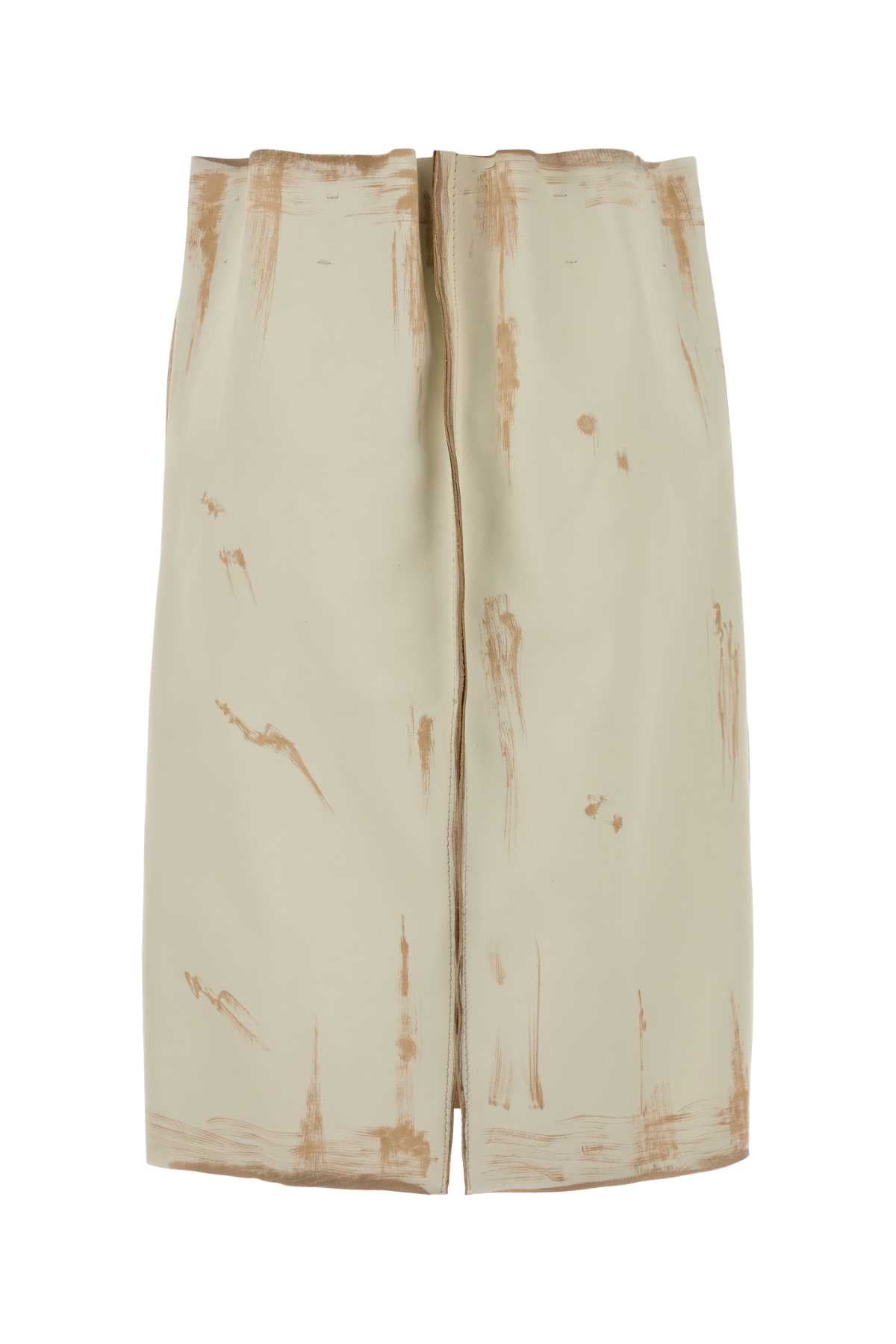 Sand Leather Skirt Bianco Vitello Gonne