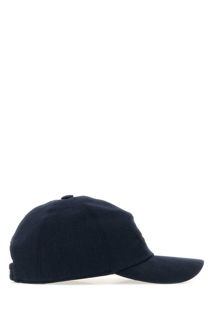 Navy Blue Linen Baseball Cap Bl1 Exterior: Cappelli