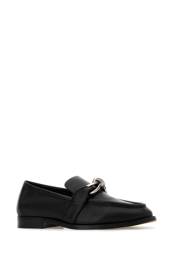 Black Leather Astraire Loafers Blacksilver Mocassini