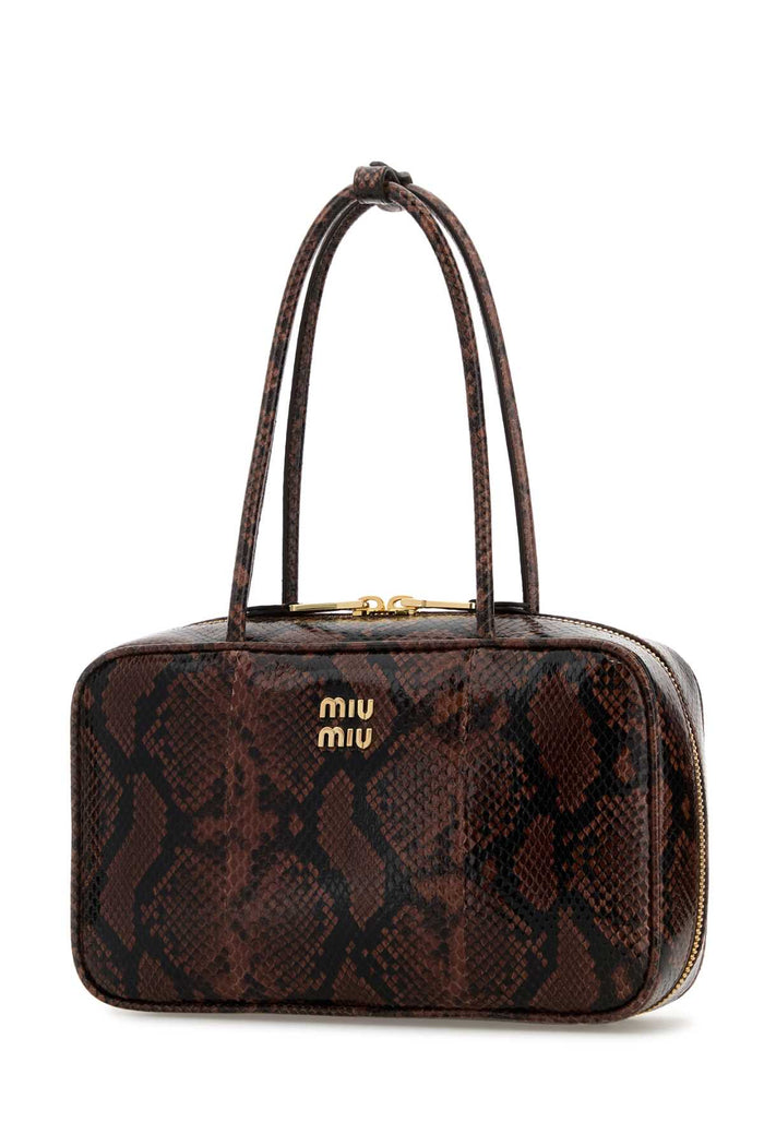 Printed Leather Beau Shoulder Bag Tabacco Homalopsisbuccata Borse A Mano
