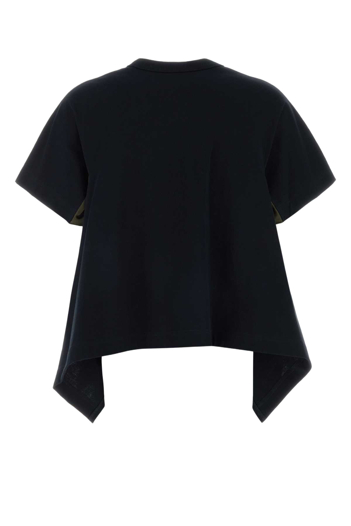 Black Cotton T-Shirt Navykhaki