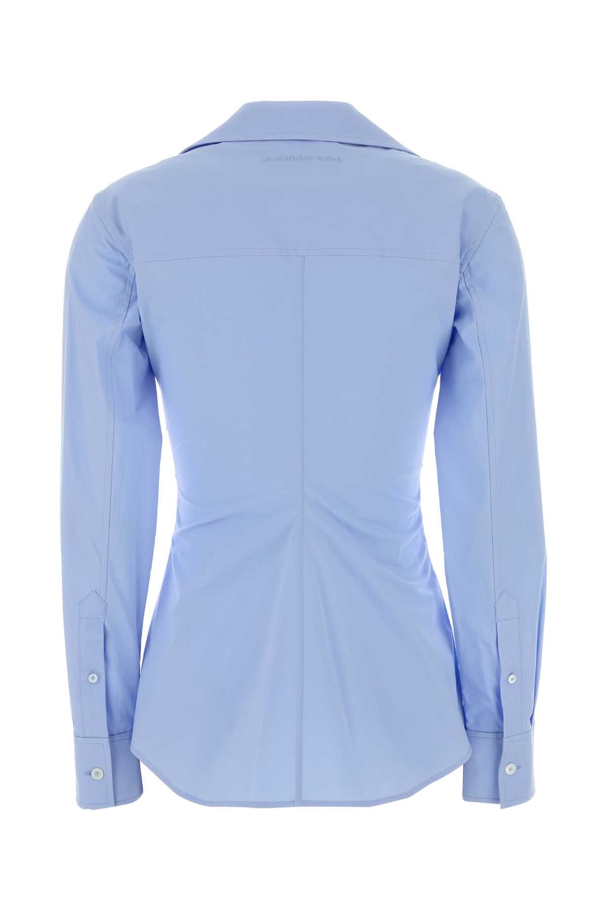 Powder Blue Stretch Poplin Shirt Oxfordblue Exterior: Cotton Elastane T-shirt
