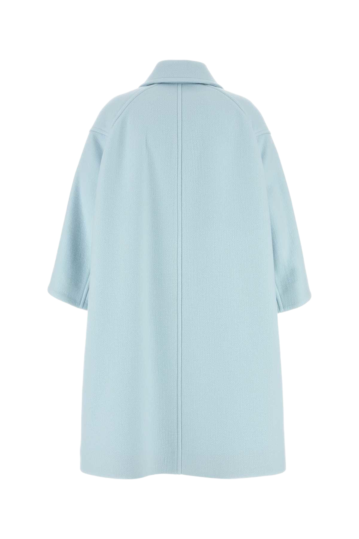 Light Blue Cashmere Coat Dusk Exterior: Cappotti