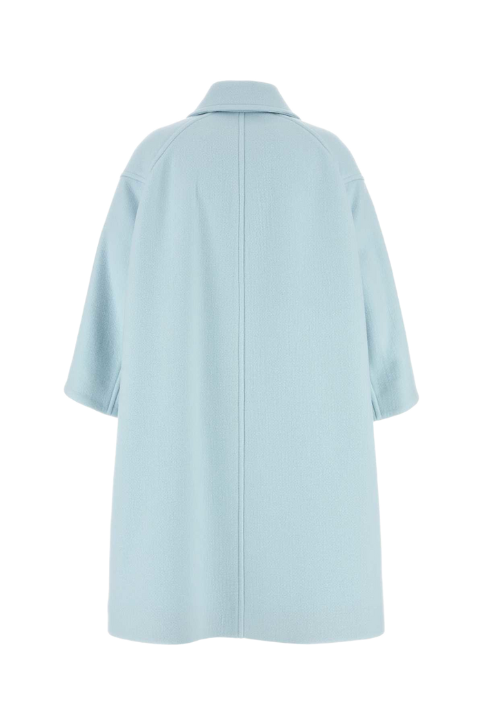 Light Blue Cashmere Coat Dusk Exterior: Cappotti