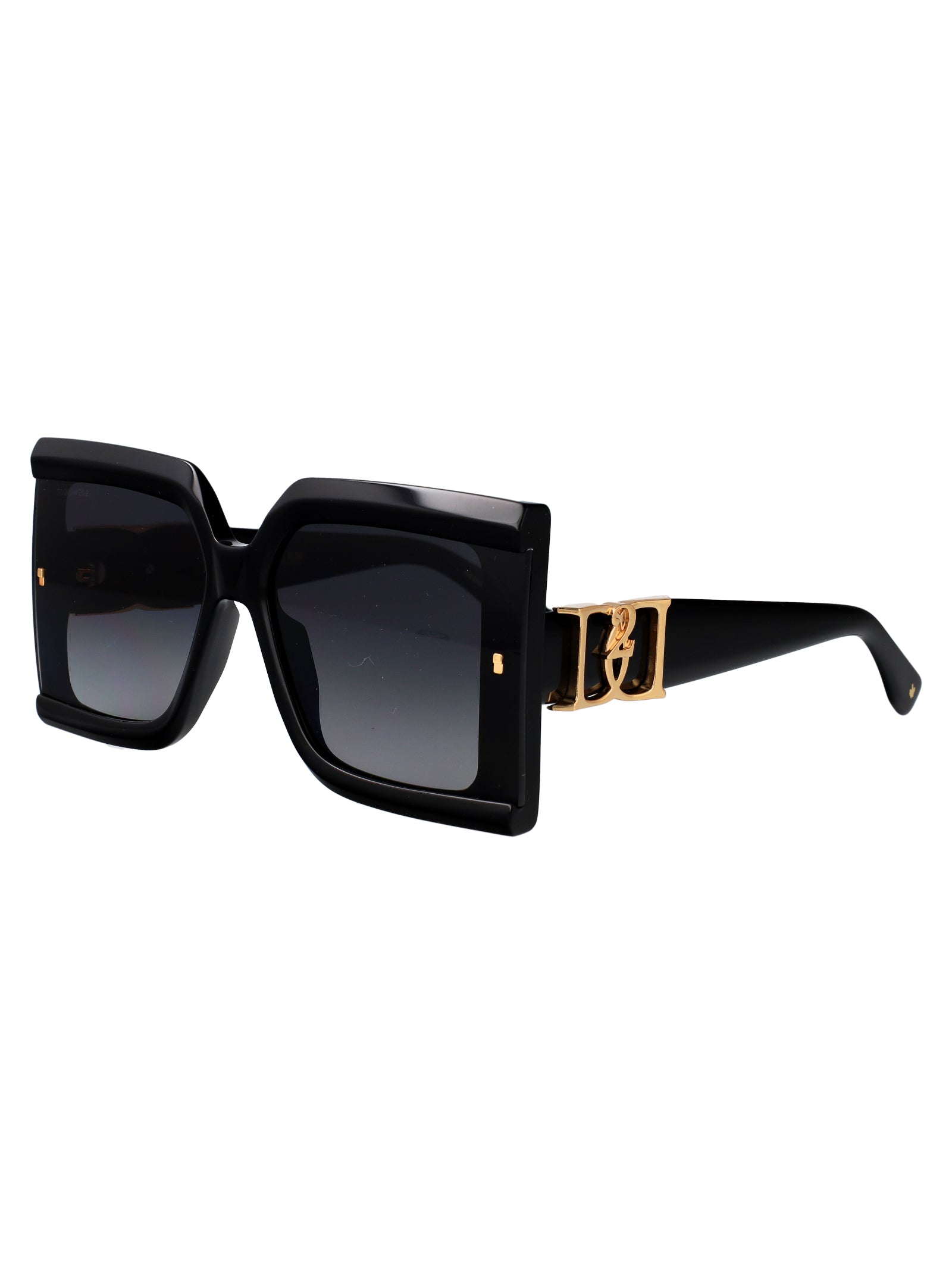 D2 0185-G-S 807 Black Acetate Sunglasses