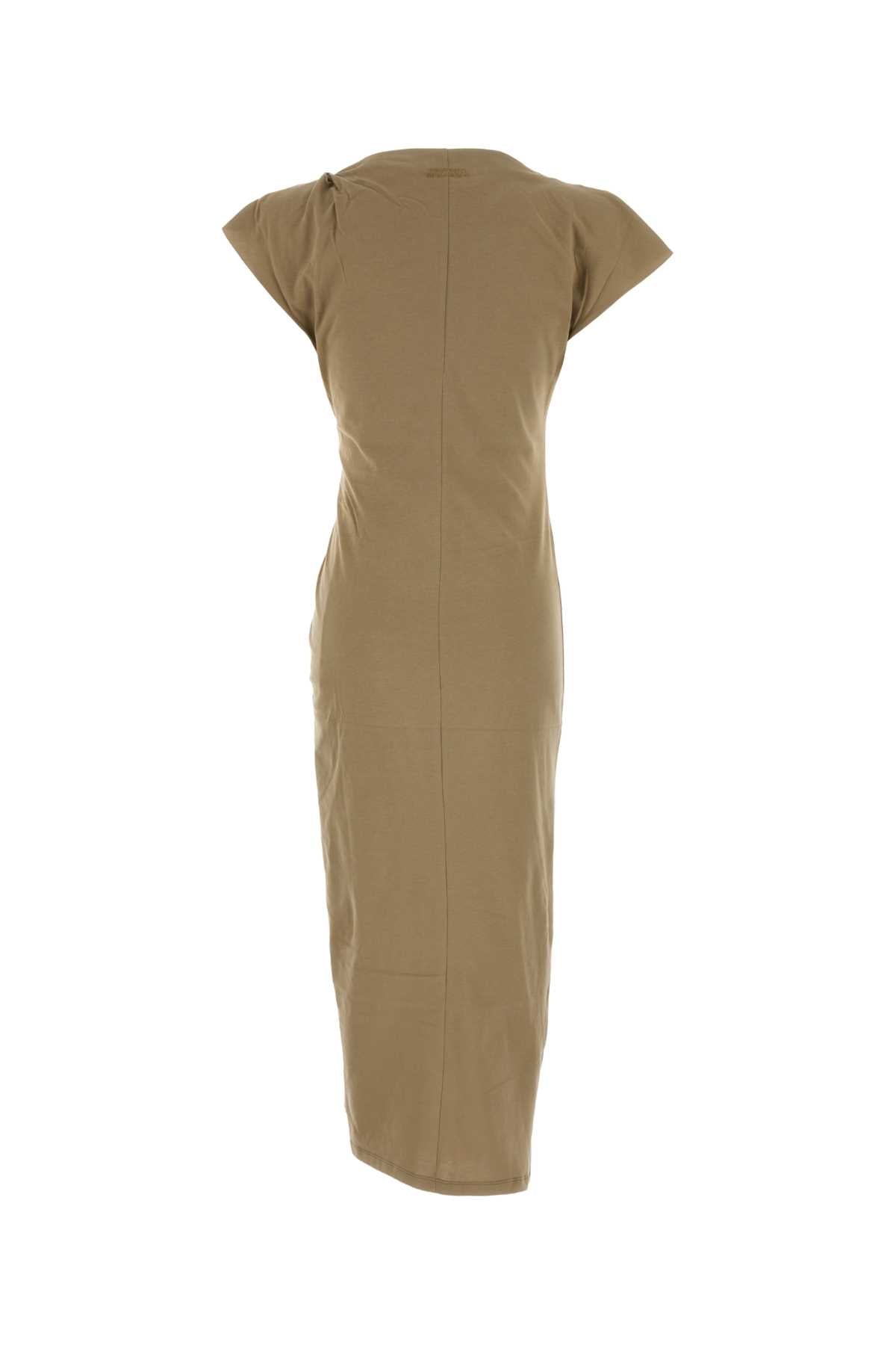 Khaki Cotton Nadela Dress Lightbronze Exterior: Abiti