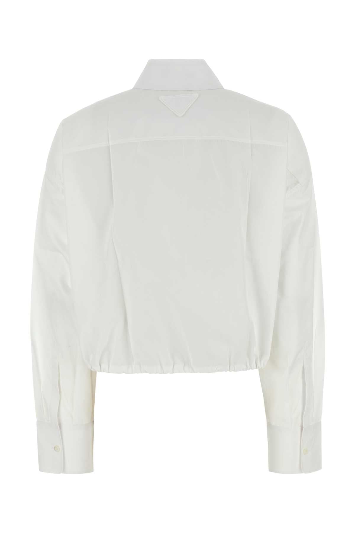 White Poplin Shirt Bianco Exterior: Cotton Camicie