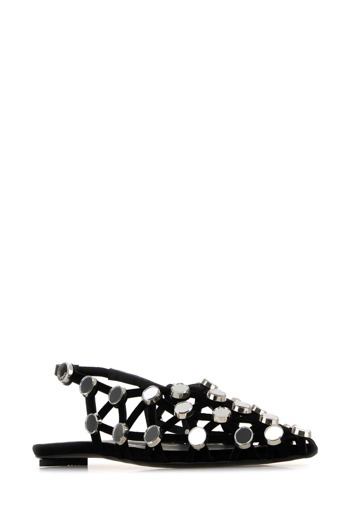Black Suede Grid Ballerinas Ballerine