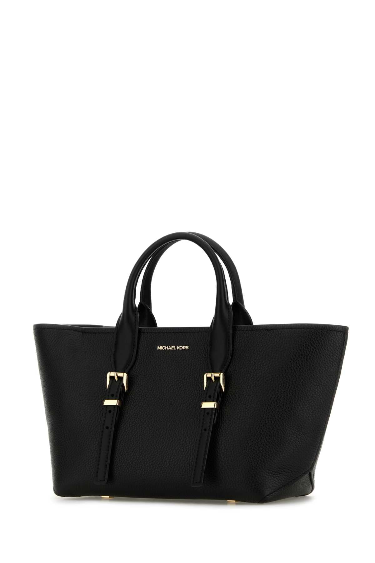 Black Leather Moore Shopping Bag Borse A Mano