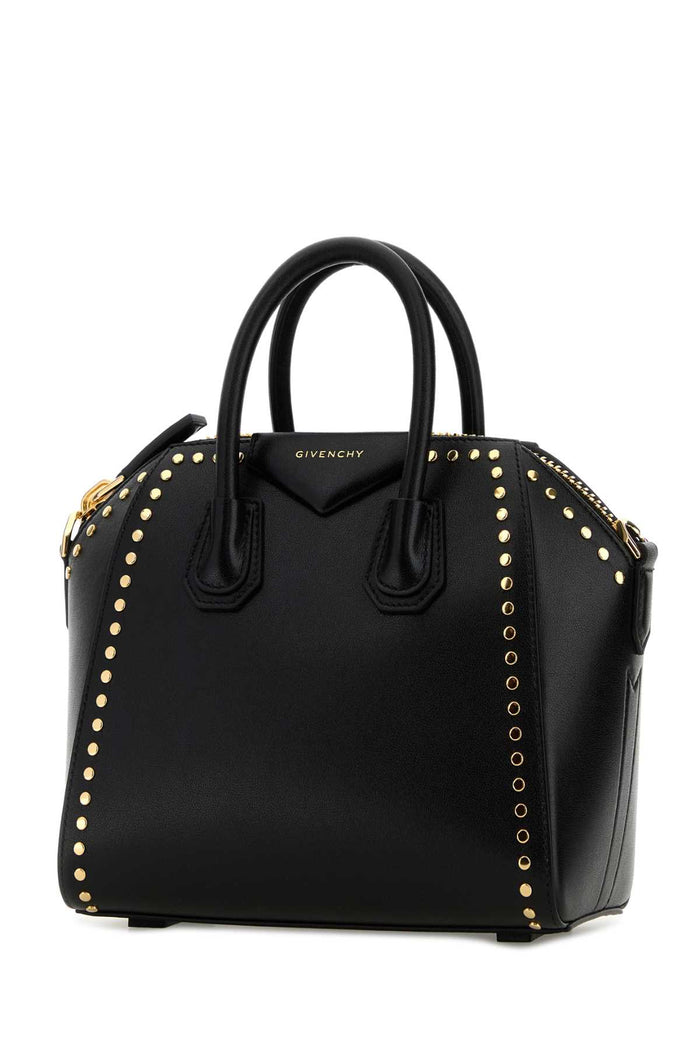 Black Leather Mini Antigona Handbag Borse A Mano