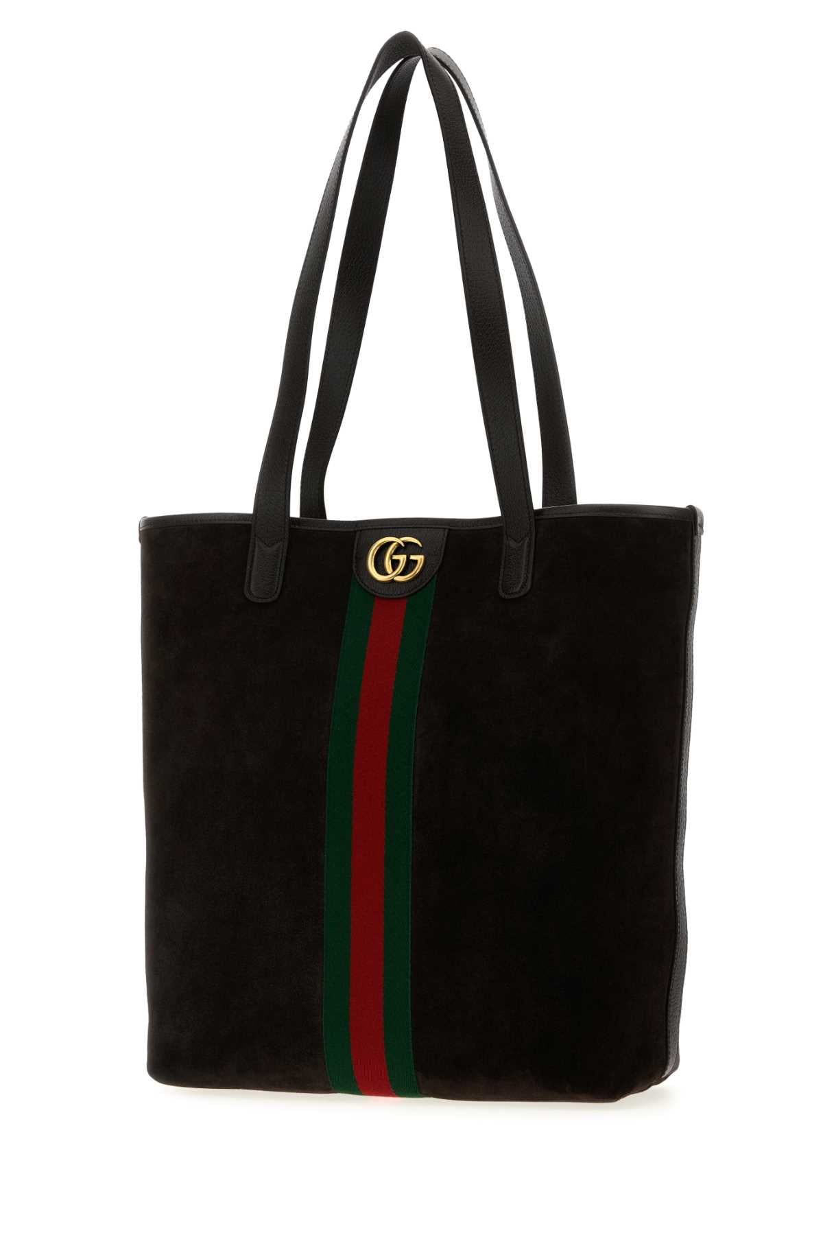 Black Suede Ophidia Shopping Bag Nstmorotmorovrv Borse A Mano
