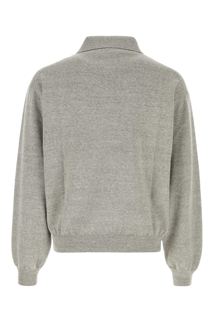 Grey Cotton Polo Shirt Greymelange Exterior: T-shirt