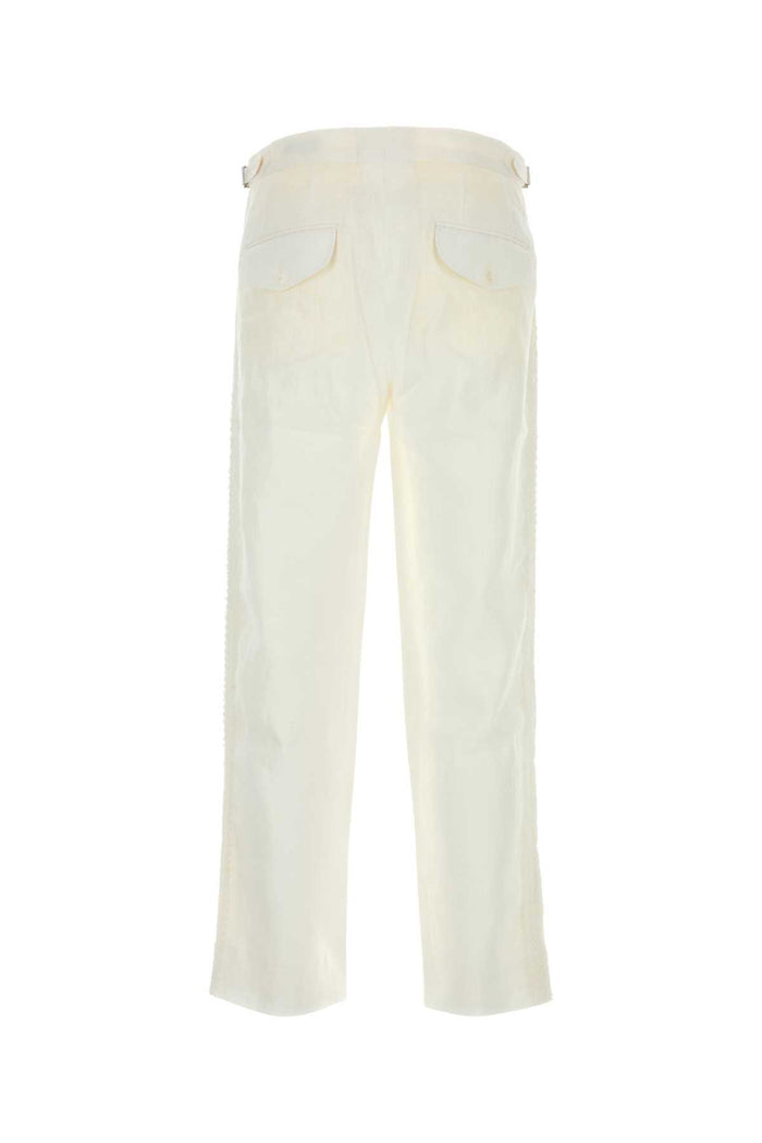 White Linen Salt Pant Pantaloni