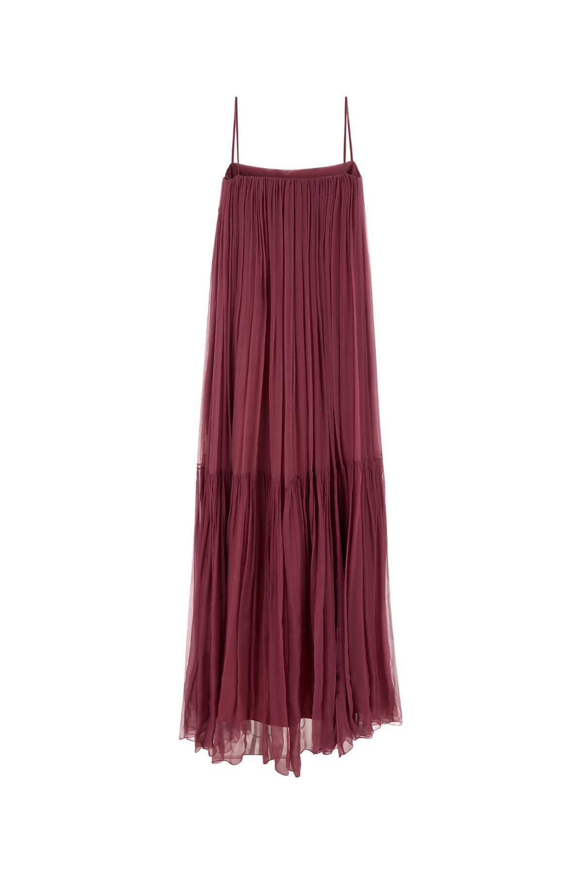 Tyrian Purple Silk Long Dress Divinered Abiti Lunghi