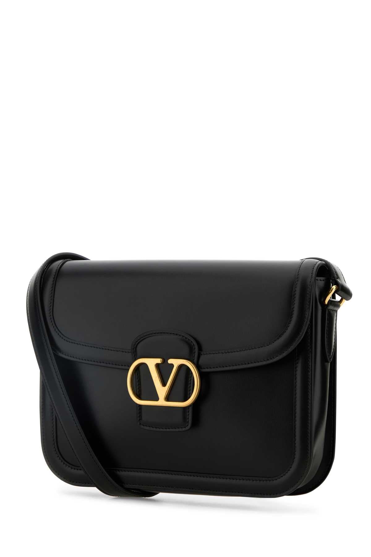Black Leather 9to5 Shoulder Bag Nero Calf - Bos Taurus Borse A Tracolla