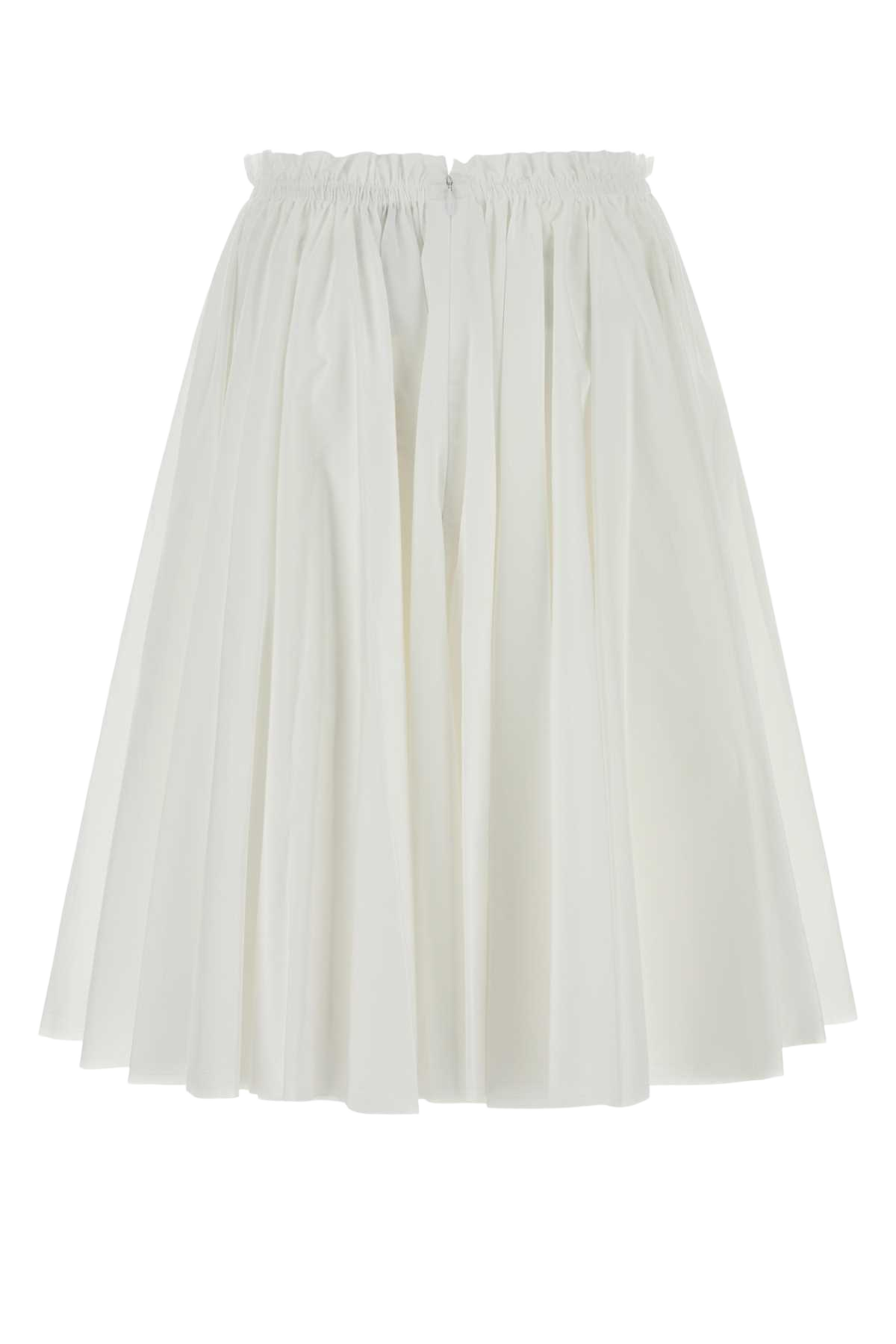 White Poplin Skirt Blanc Exterior: Cotton Gonne