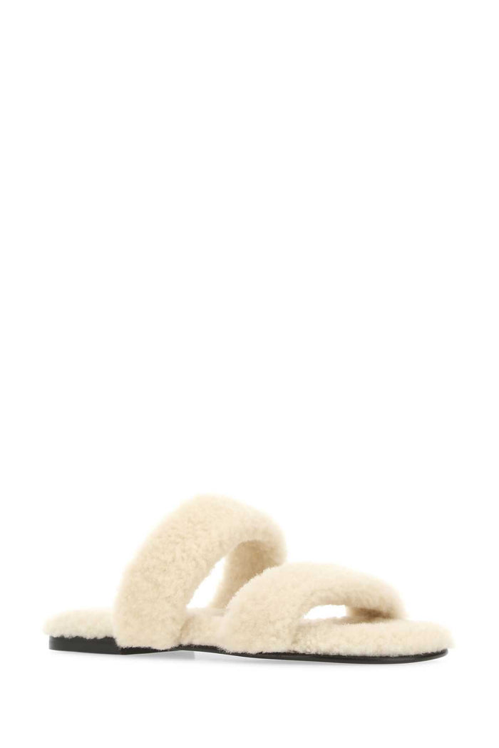 Ivory Shearling Bleach Slippers 2634