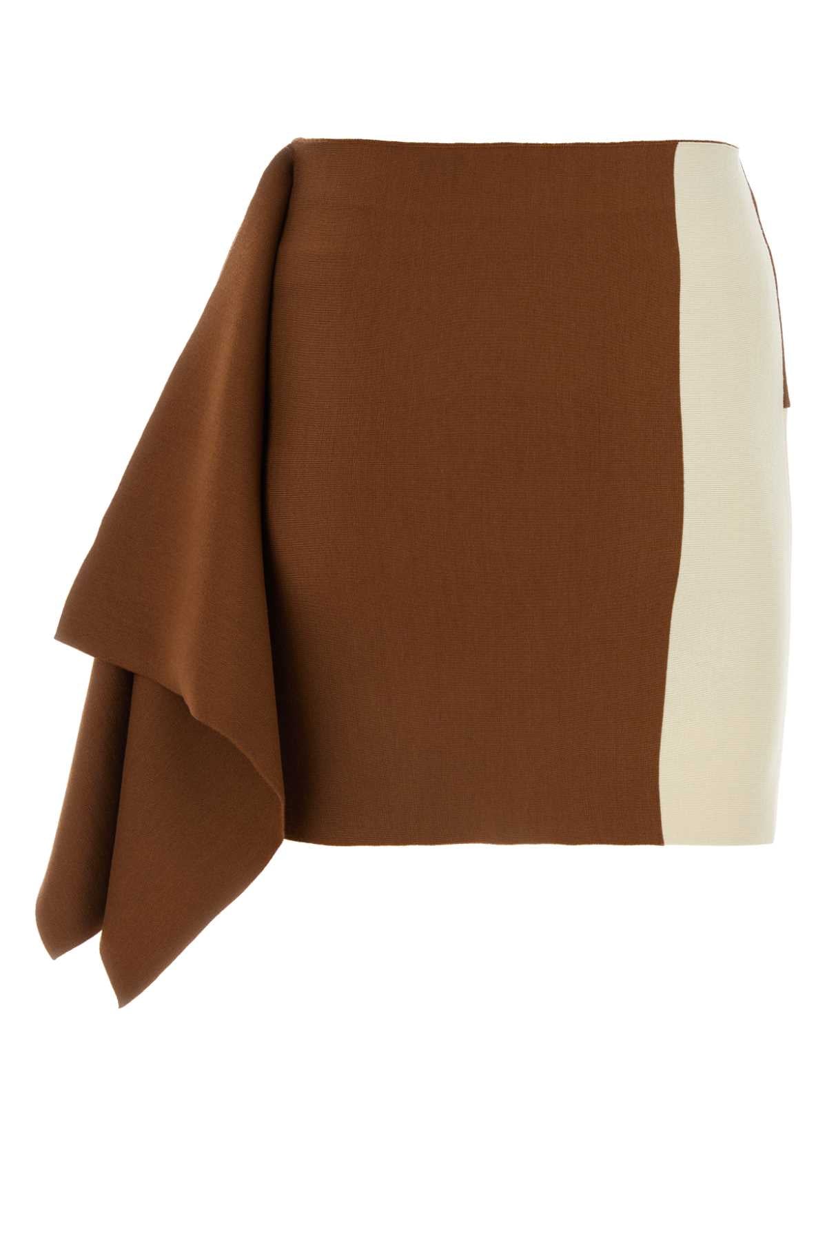 Multicolor Wool Mini Skirt Multimattone Exterior: Gonne
