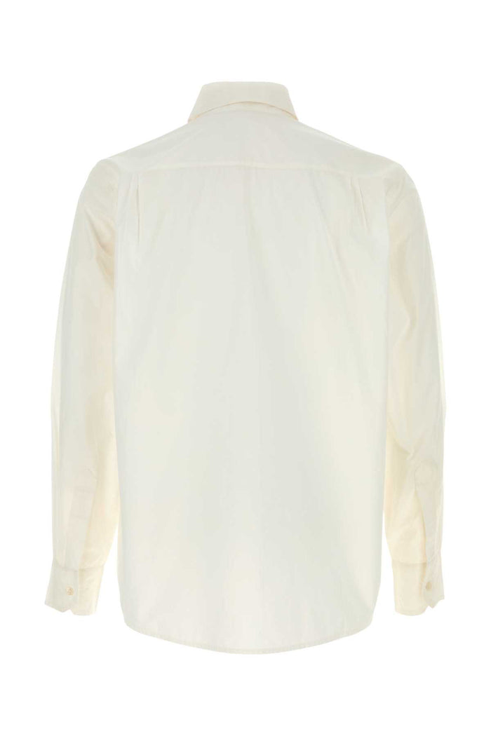 White Poplin Monogrammed Shirt Exterior: Cotton Camicie