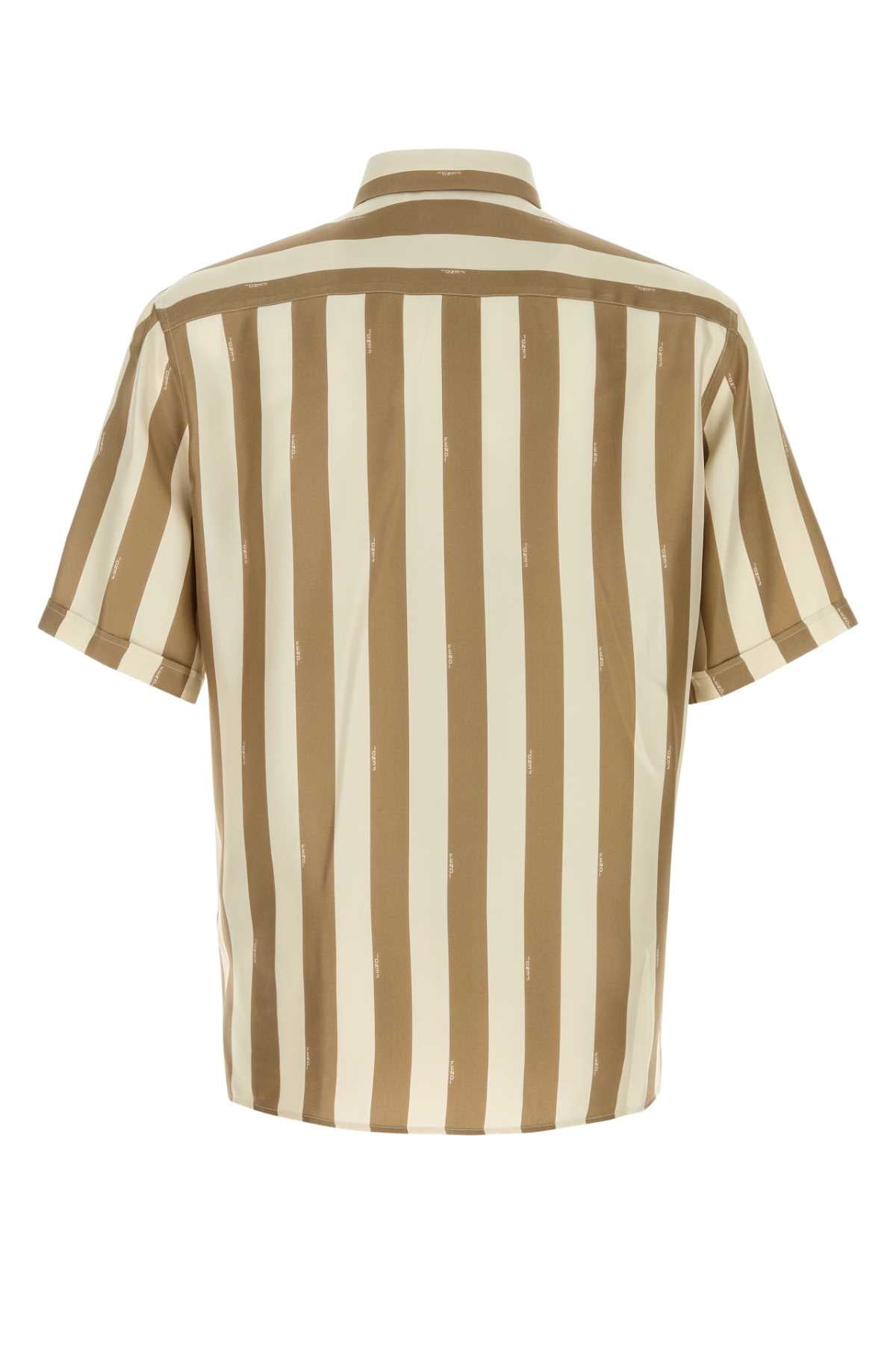 Printed Silk Shirt Chantilly/nocciola Exterior: Camicie