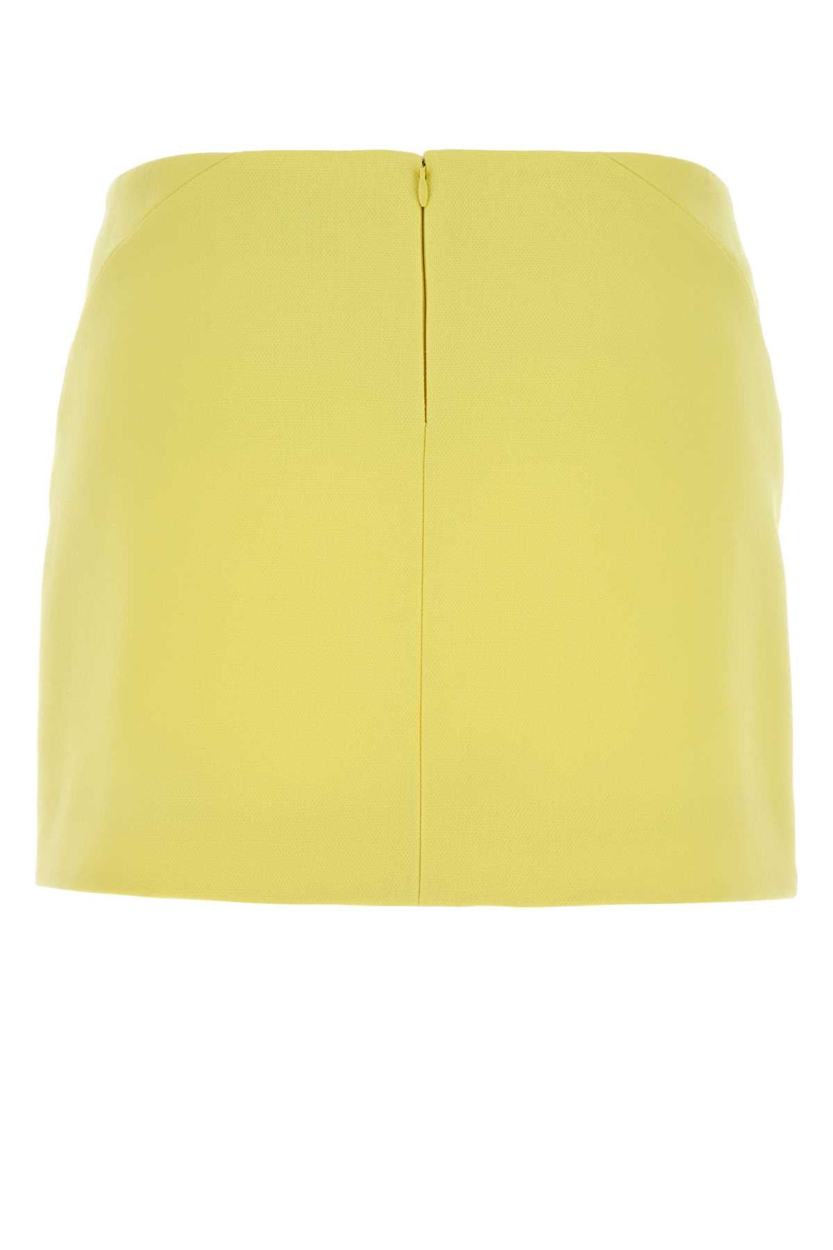 Yellow Stretch Crepe Mini Skirt Acidyellow Gonne