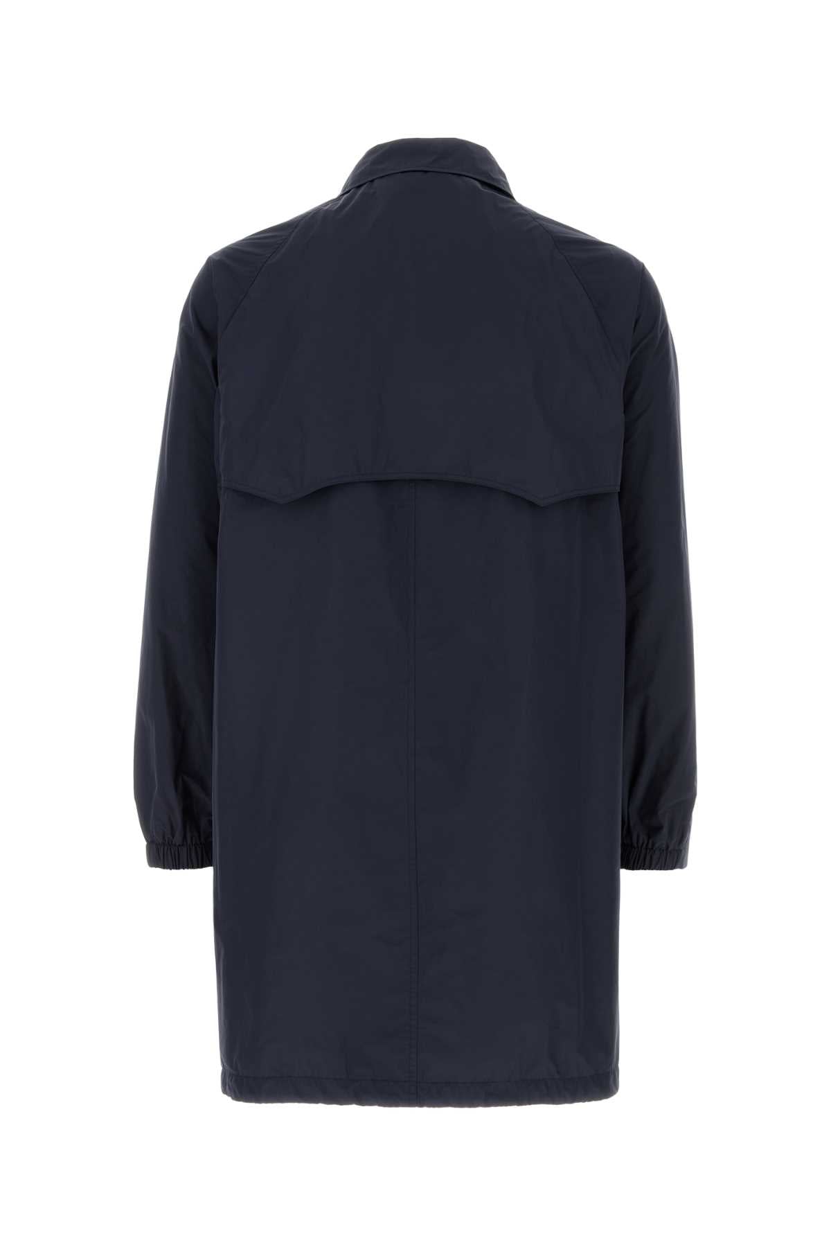 Blue Polyester Pierangelo Overcoat Blu Giubbini