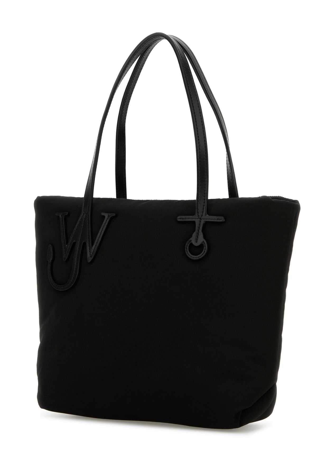 Black Fabric Puffy Anchor Shopping Bag Borse A Mano
