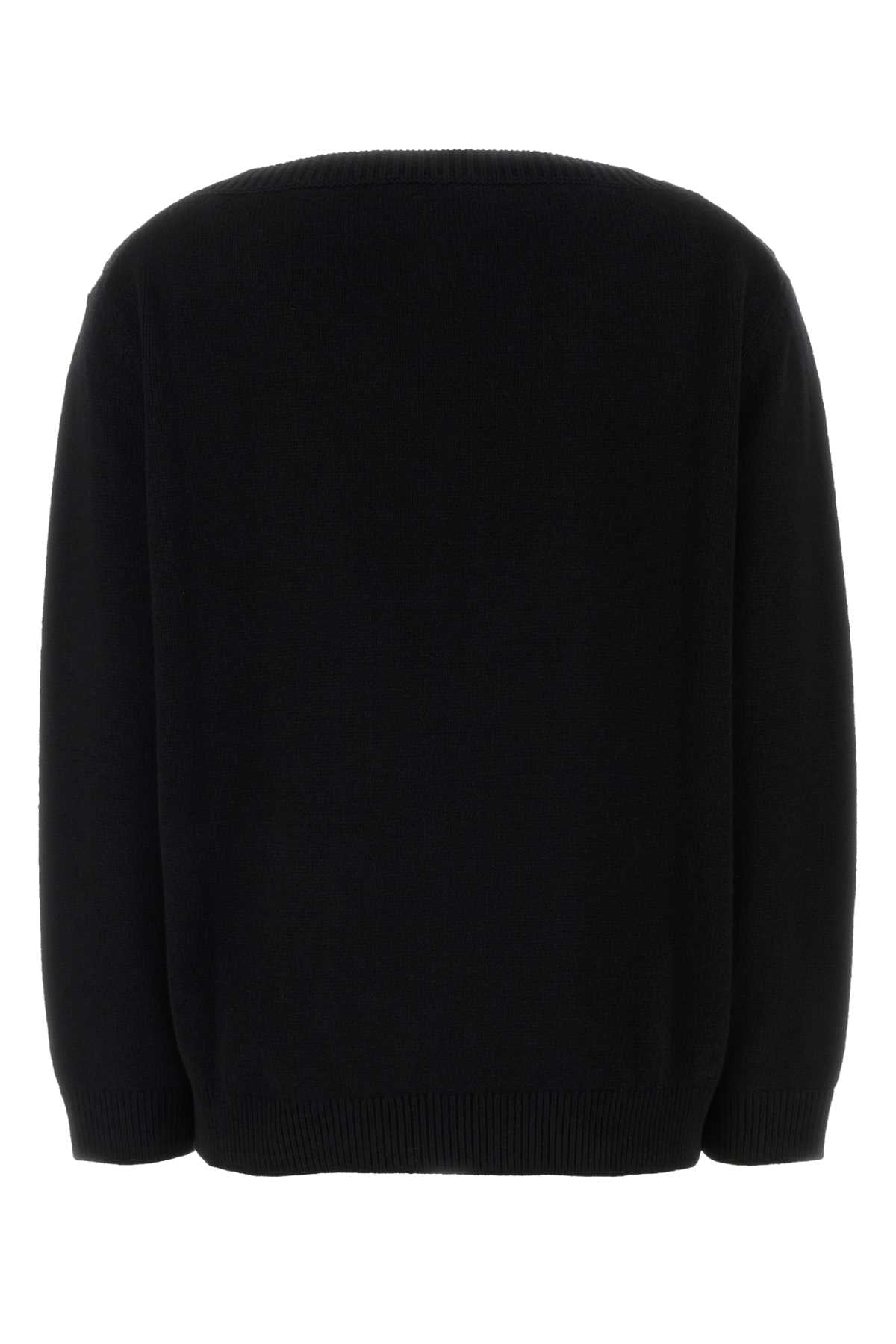 Black Wool Blend Oversize Sweater Nero Exterior: Cashmere Maglieria