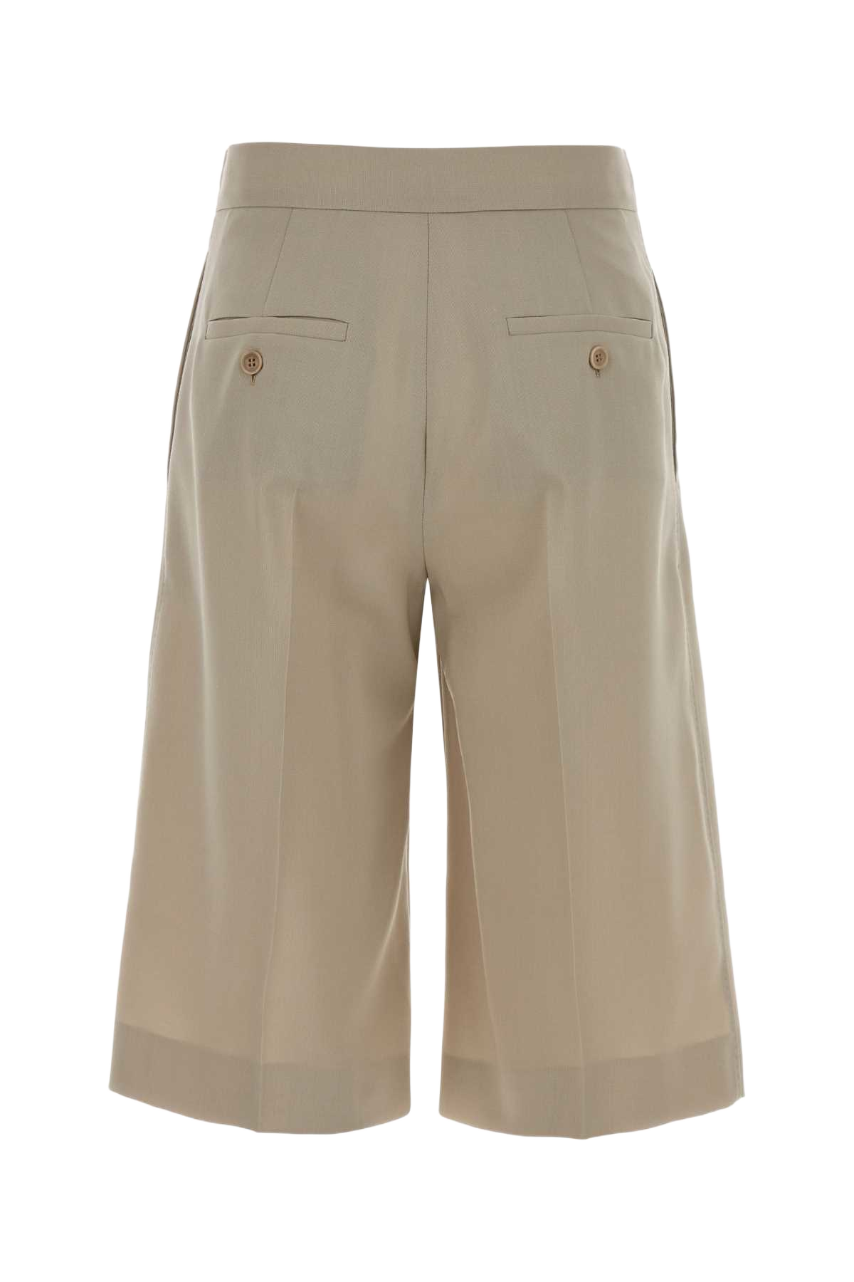 Sand Wool Blend Mile Bermuda Shorts Beige