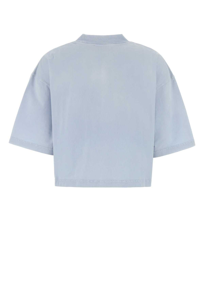 Powder Blue Cotton T-Shirt Lightblue Exterior