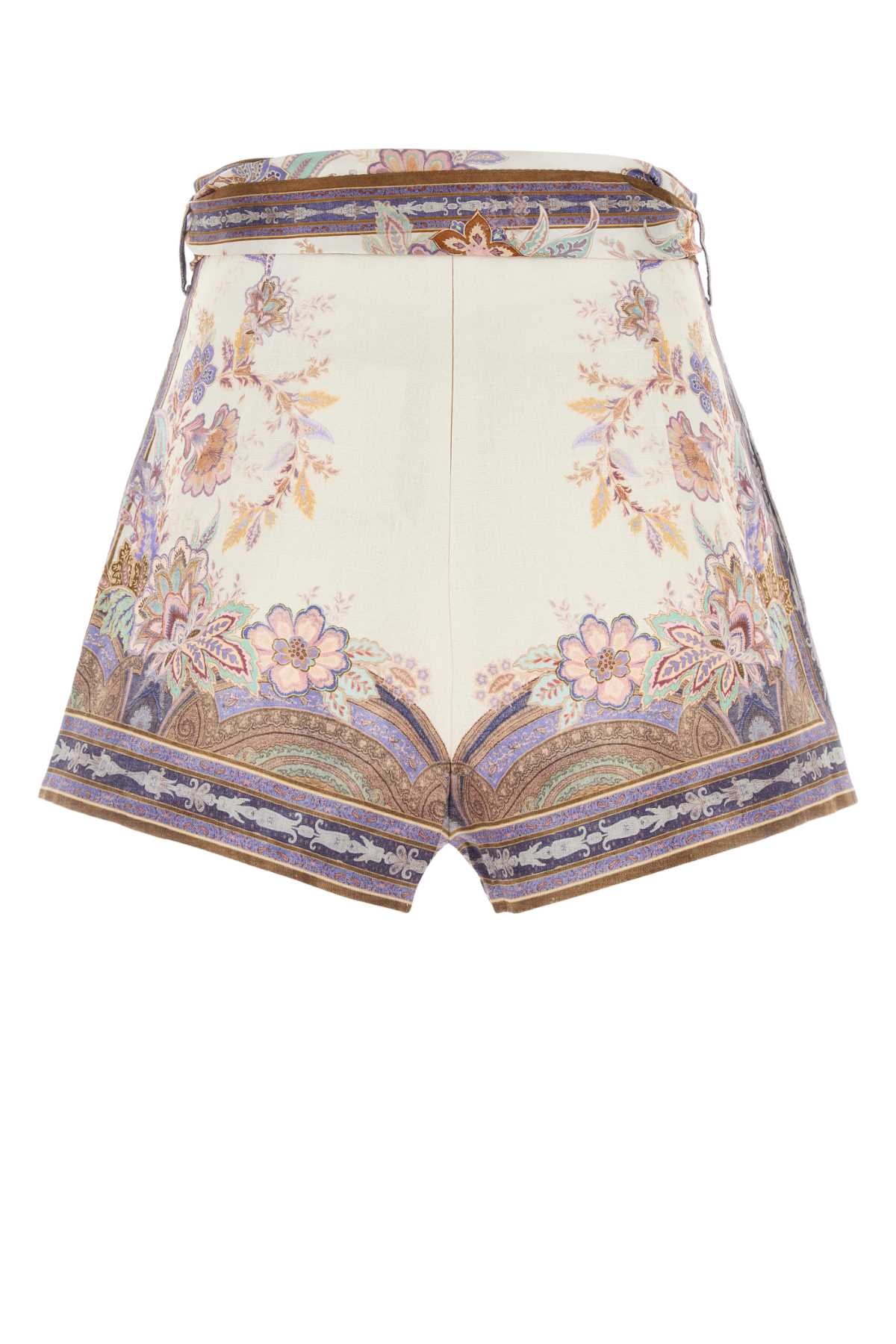 Creambluepaisley Linen Short