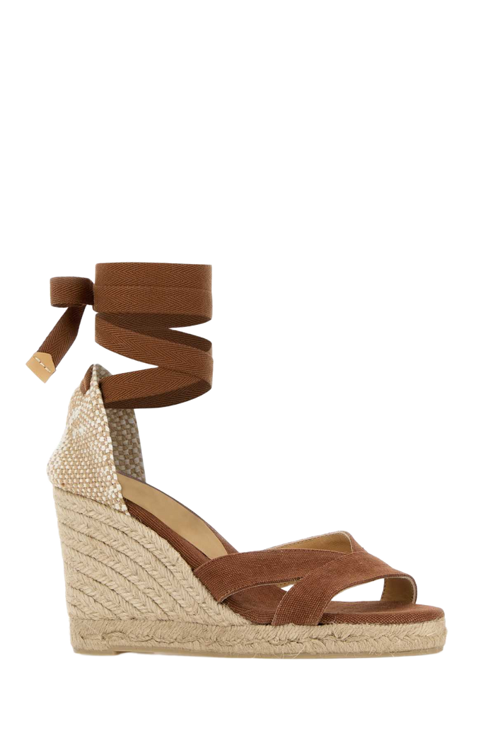 Brown Canvas Bailey Wedges Pecan Espadrillas