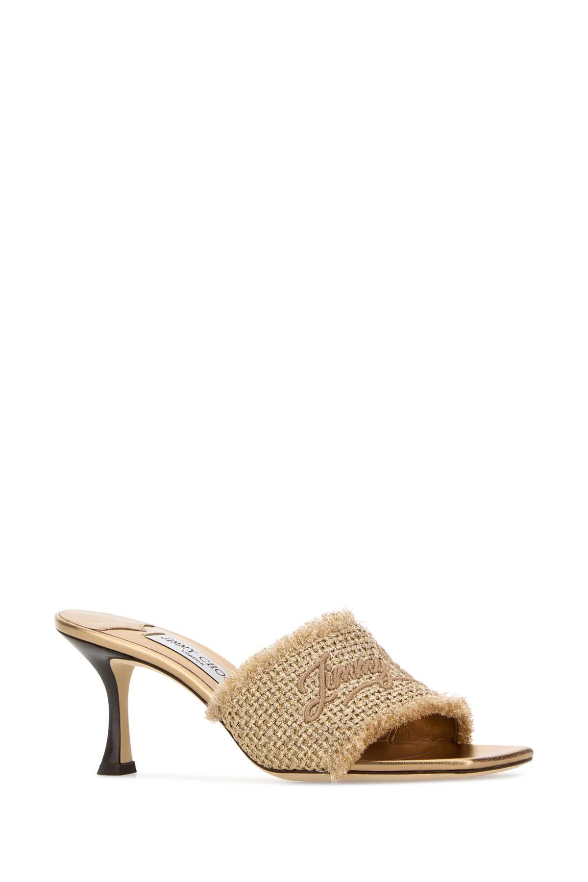 Gold Fabric Alexia 70 Mules Golddarkcappuccino Sandali
