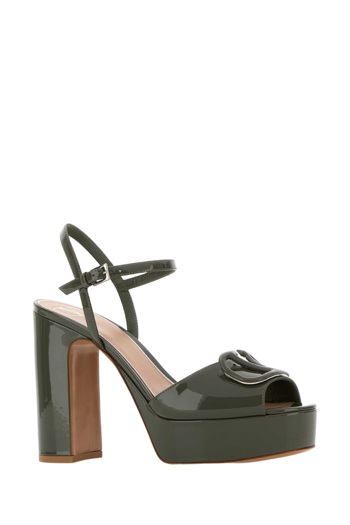 Army Green Leather Vlogo Signature Sandals Oasis Calf - Bos Taurus Sandali