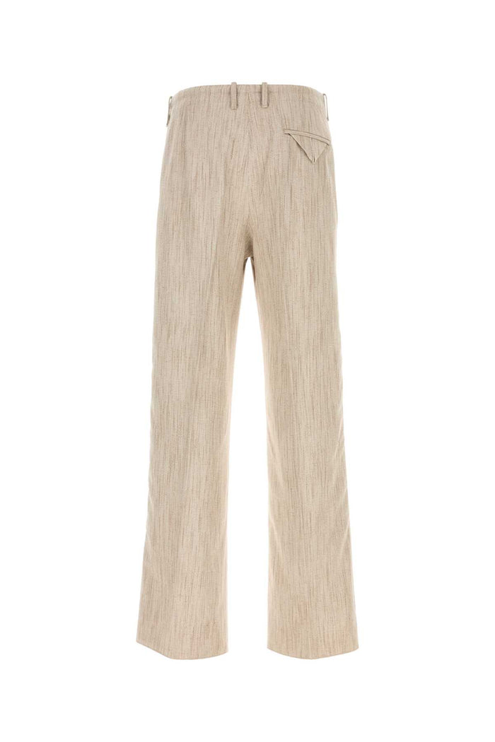 Melange Sand Viscose Blend Pant Greyputty Pantaloni