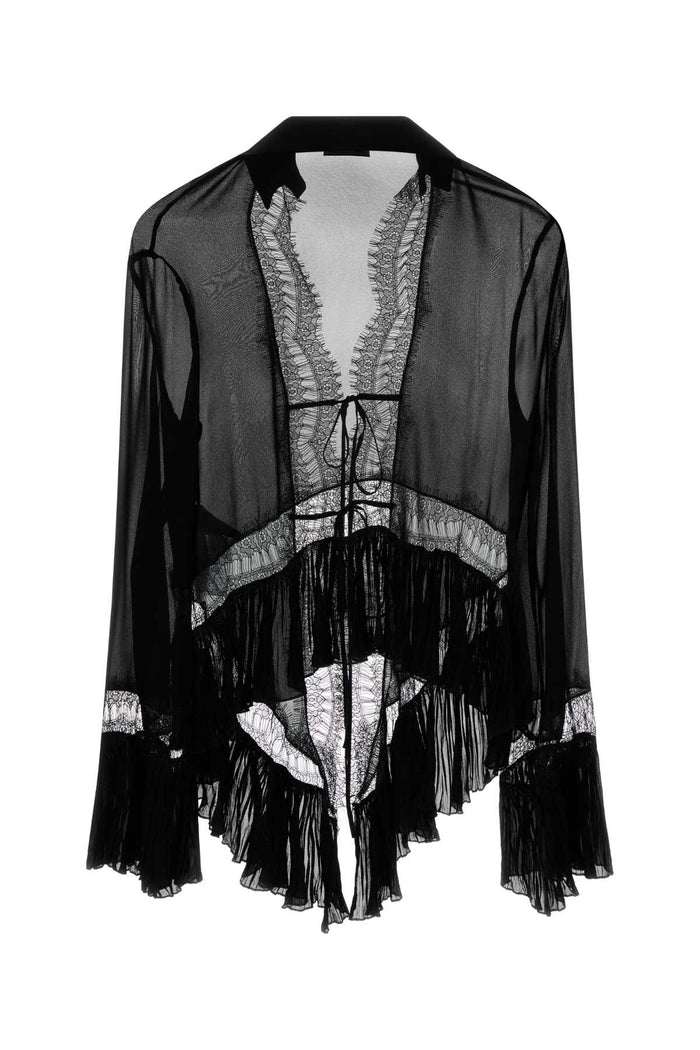 Black Chiffon Blouse Exterior: Viscose Maglie