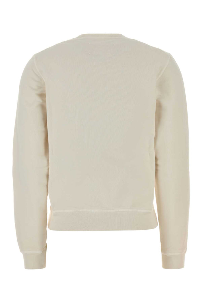 Ivory Cotton Sweatshirt Vintagewhite Exterior: Felpe