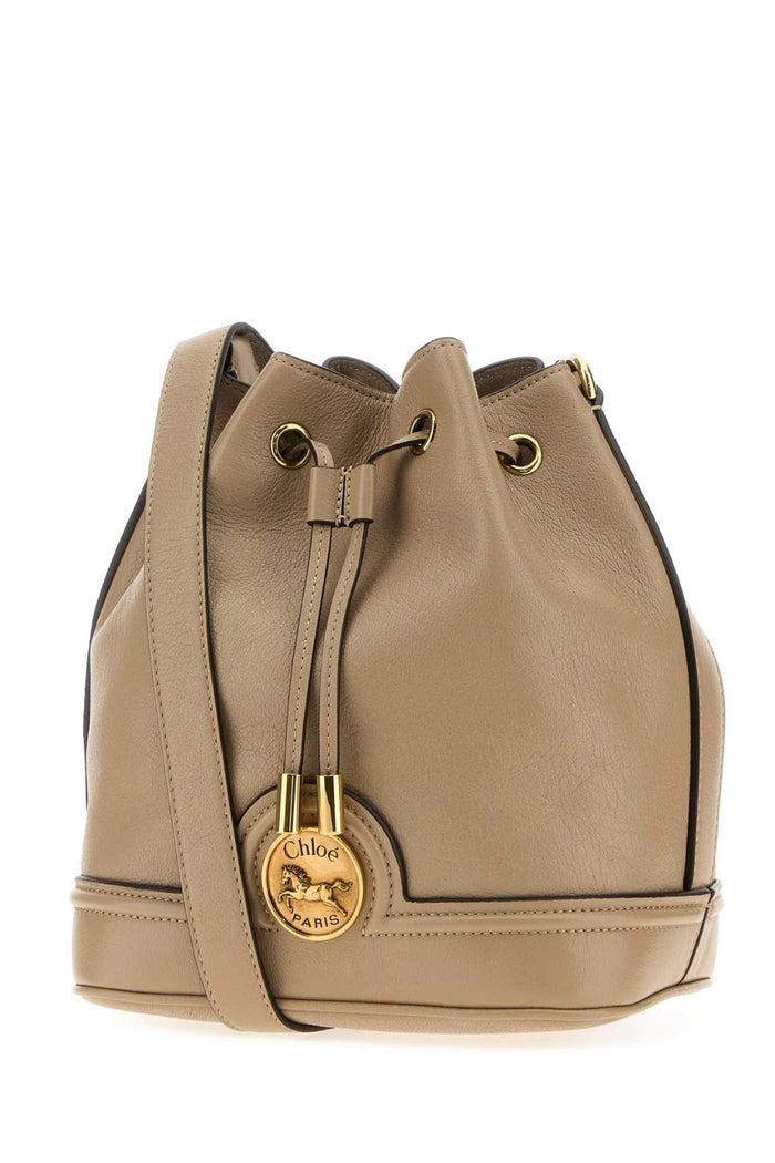 Cappuccino Leather Bucket Bag Boyishbrown Borse A Secchiello