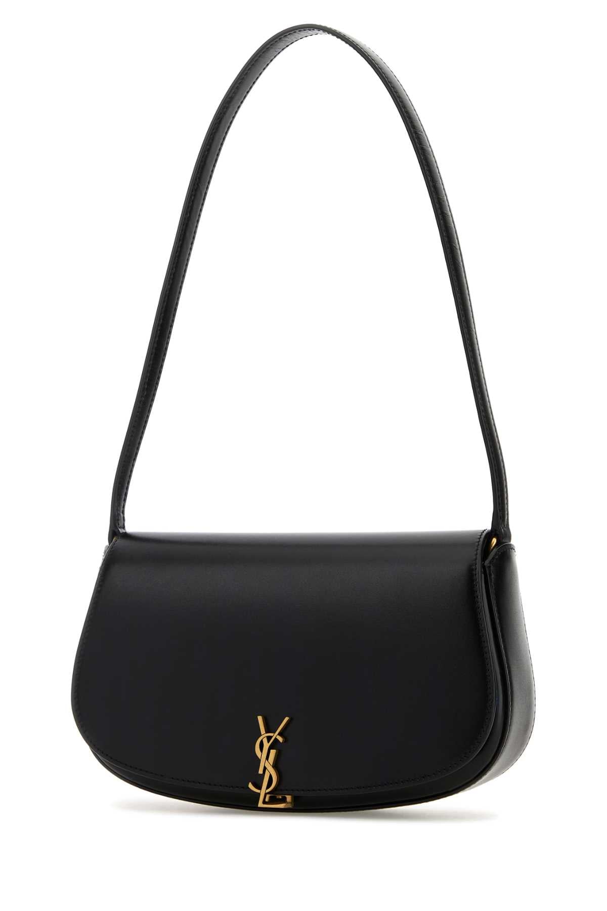 Black Leather Demi Lune Shoulder Bag Nero Borse A Mano