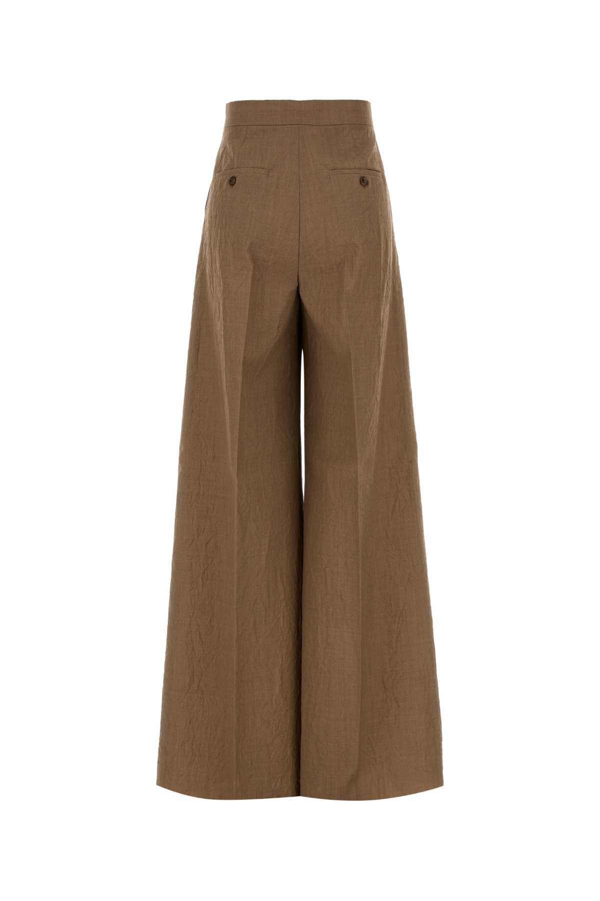 Biscuit Wool Teruel Flared Leg Pant Nocciola Fodera: Cotton Pantaloni